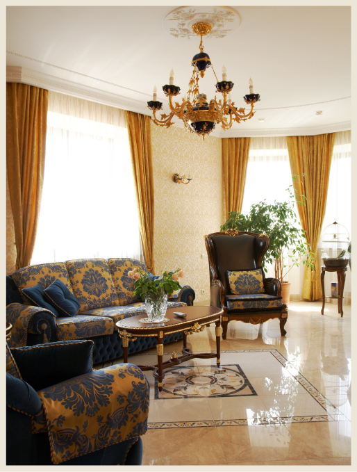 Gold Living Room Colorfully Behr