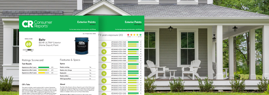 Consumer Reports Ultra Exterior Paint report image for mobile