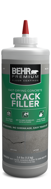 Bottle of Behr Premium Concrete Crack Filler