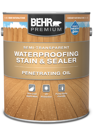 Semi-Transparent Waterproofing Wood Stain & Sealer, BEHR PREMIUM®