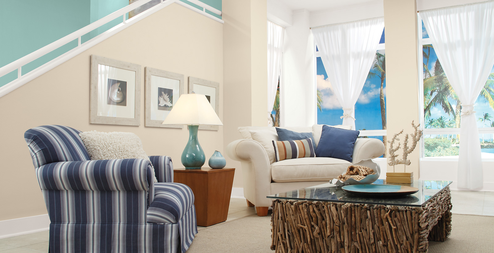 beachy living room colors