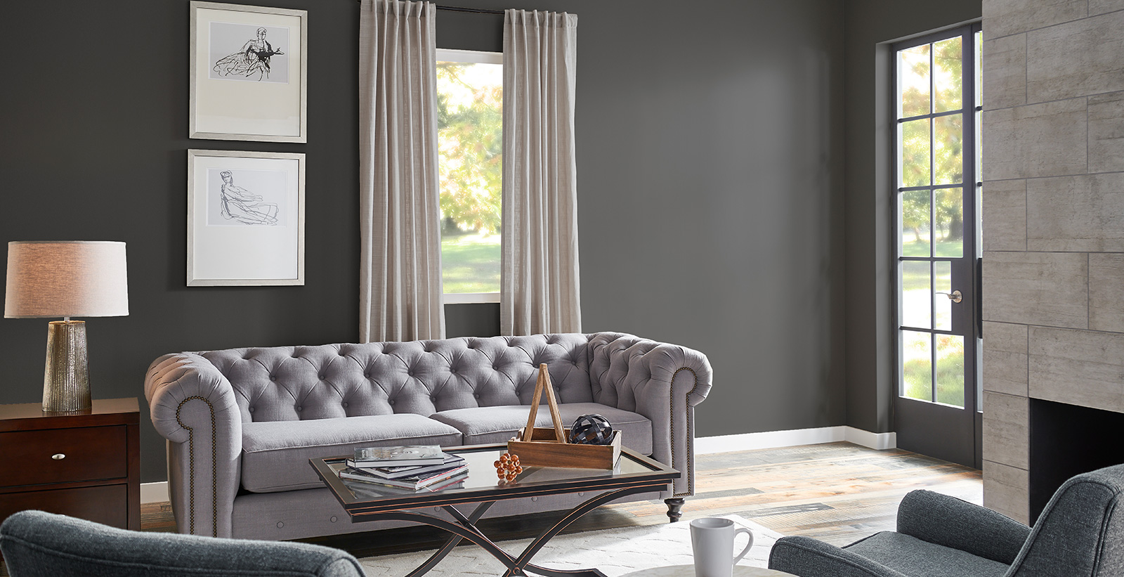 behr gray paint living room