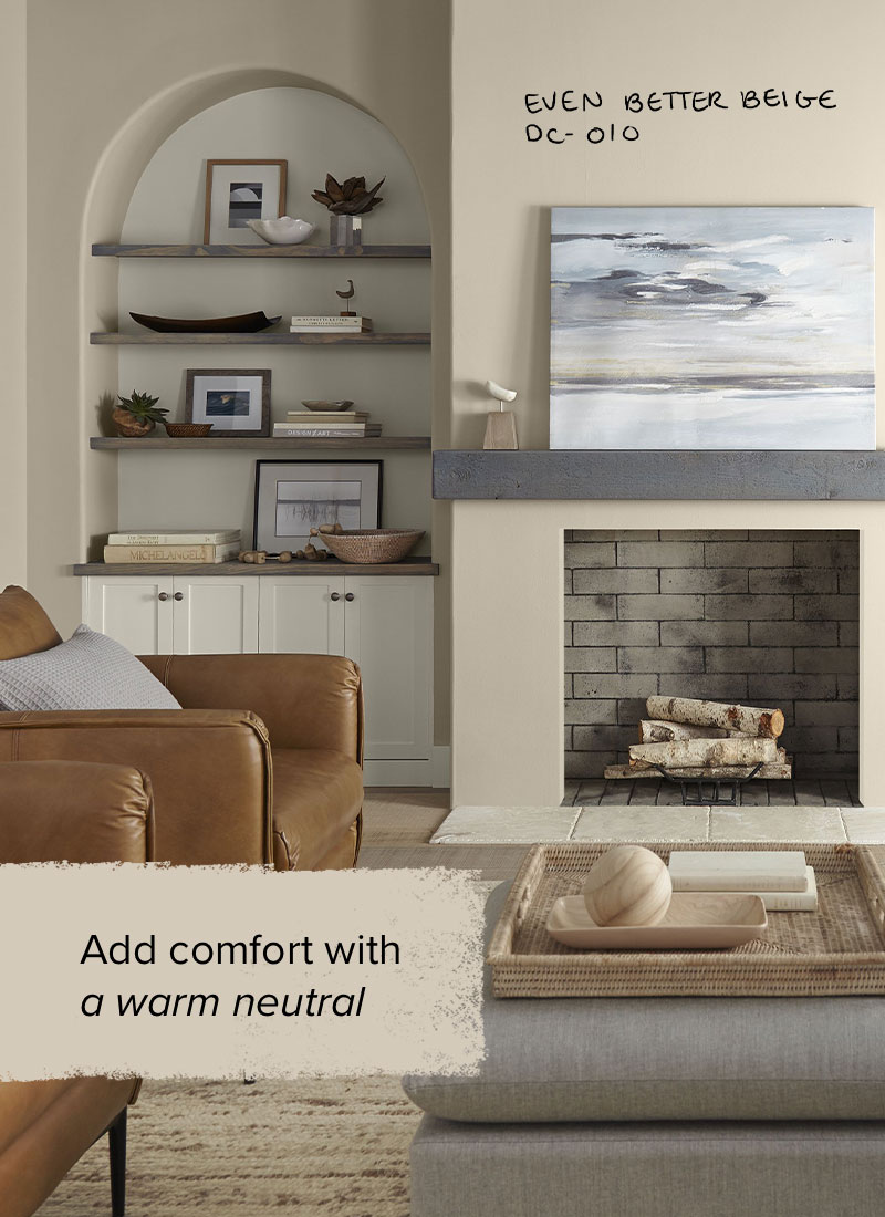 Comforting living room with neutral paint