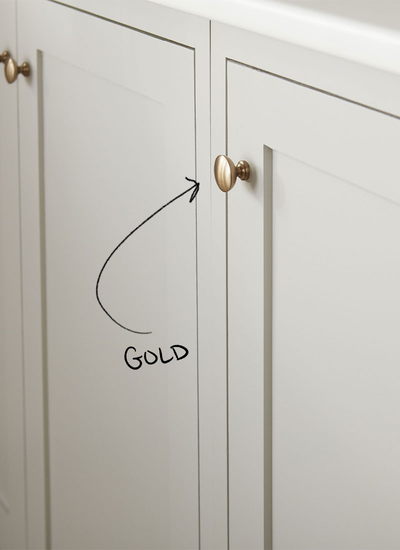 Cabinet pulls that are spray painted gold